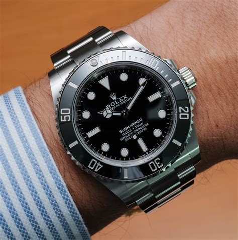 rolex submariner date 2020 on wrist|2020 Rolex Submariner no date.